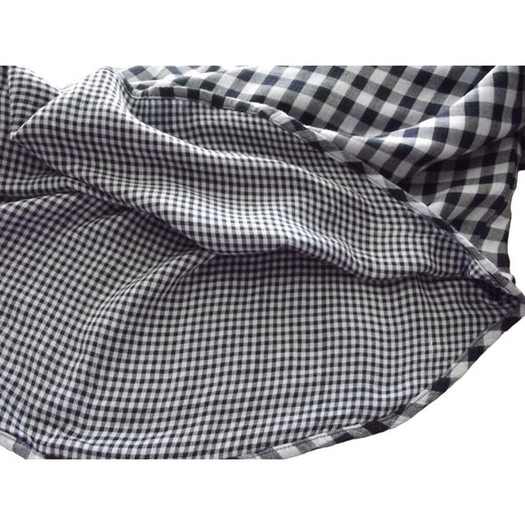 Christopher & Banks Blouse Womens Large Blue Plaid tunic v-neck rayon country - Picture 8 of 15